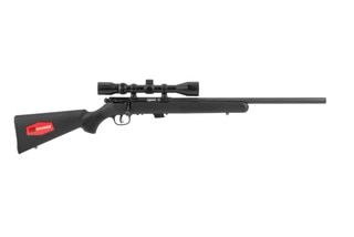 Savage Mark II FVXP 22lr bolt action rifle comes with a Bushnell scope